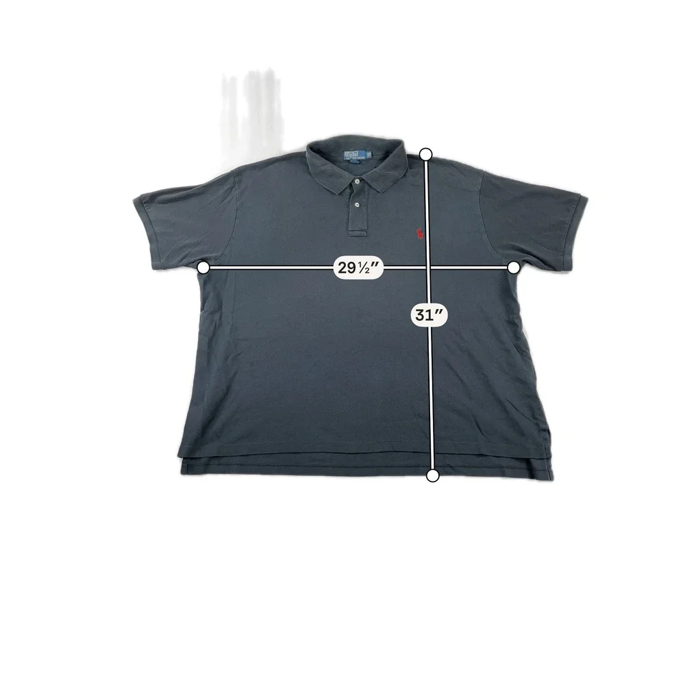 Polo by Ralph Lauren Shirt Mens Short Sleeve Big & Tall Black Polo 2XB
